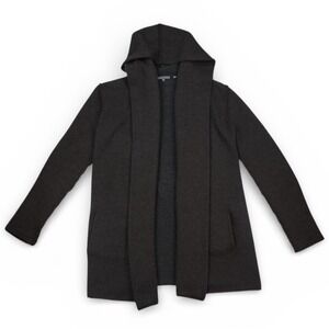 Vince Cashmere Wool Alpaca Hooded Open Cardigan Pockets Size Medium